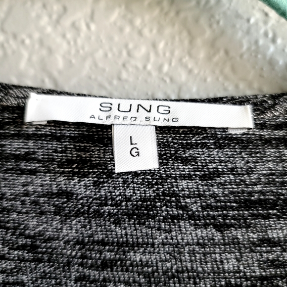 Alfred Sung lightweight knit dress, large, black & white - Picture 4 of 8